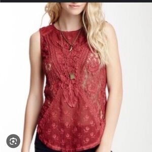 Free people not so sweet Victorian lace sleeveless top